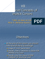 Advanced Concepts of Explicit Cursors: Taller de Base de Datos Mtra. A. Berenice Navarro Núñez