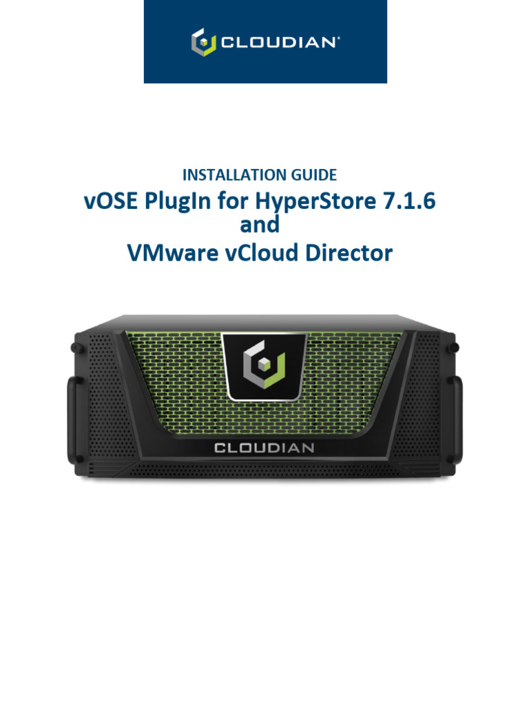Cloudian Install Guide vOSE PlugIn For HyperStore 7.1.6 and VMware ...