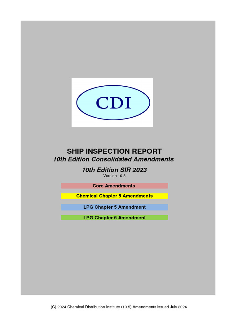 Ship Inspection Report 10th Edition | PDF | Shipping