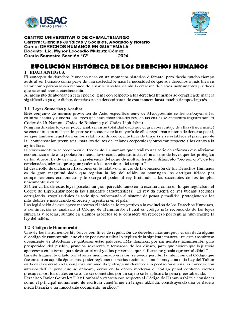Evolución de los Derechos Humanos en Guatemala | PDF | Constitución ...