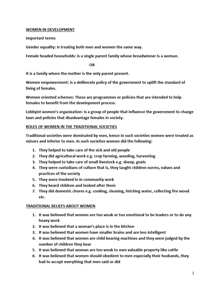 Women's Roles in Development and Equality | PDF | Woman | Violence