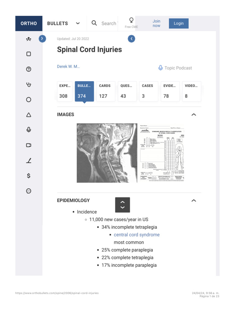 Spinal Cord Injury Overview and Management | PDF | Spinal Cord Injury ...