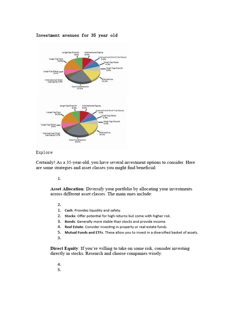 Investment Avenues For 35 Year Old PDF