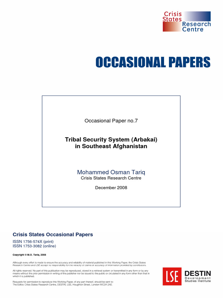 OP7 Tribal Security System in South East Afghanistan | PDF ...