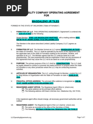 Oklahoma-Single-Member-LLC-Operating-Agreement-Template