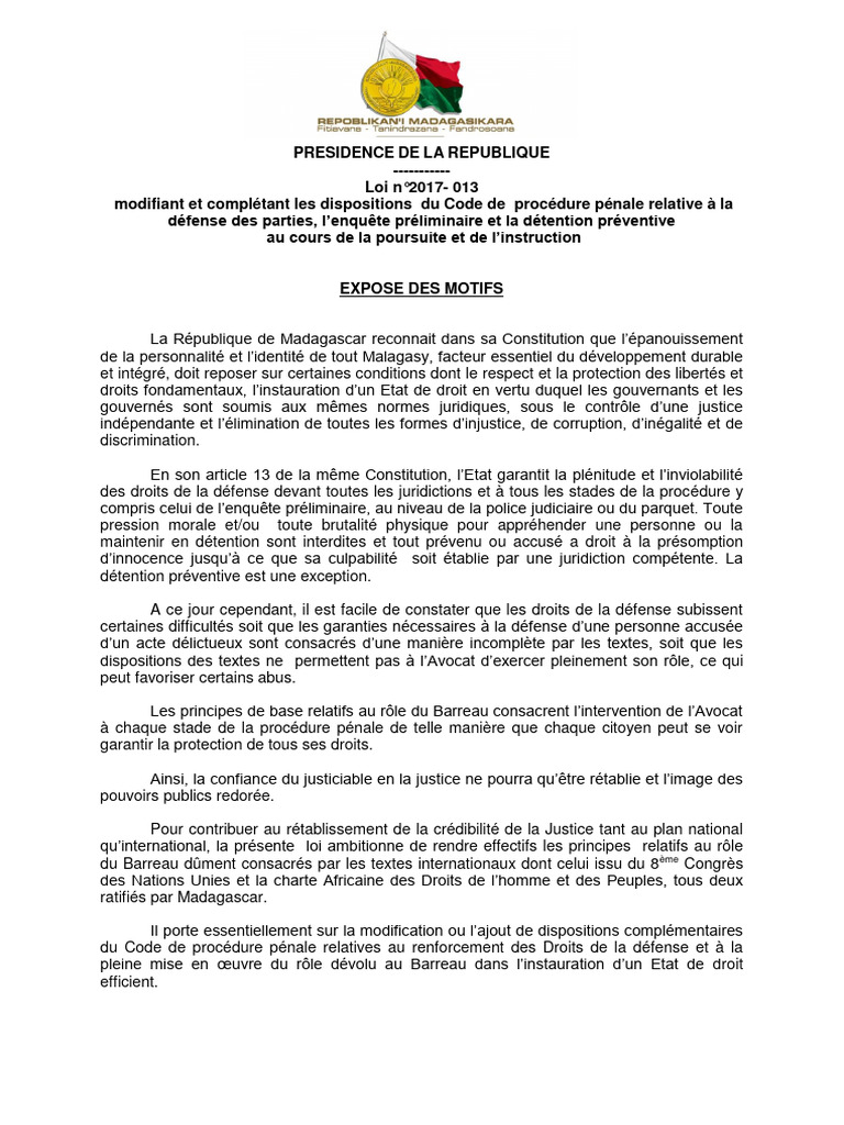 Modifications sur la détention préventive | PDF | Avocat | Enquête ...