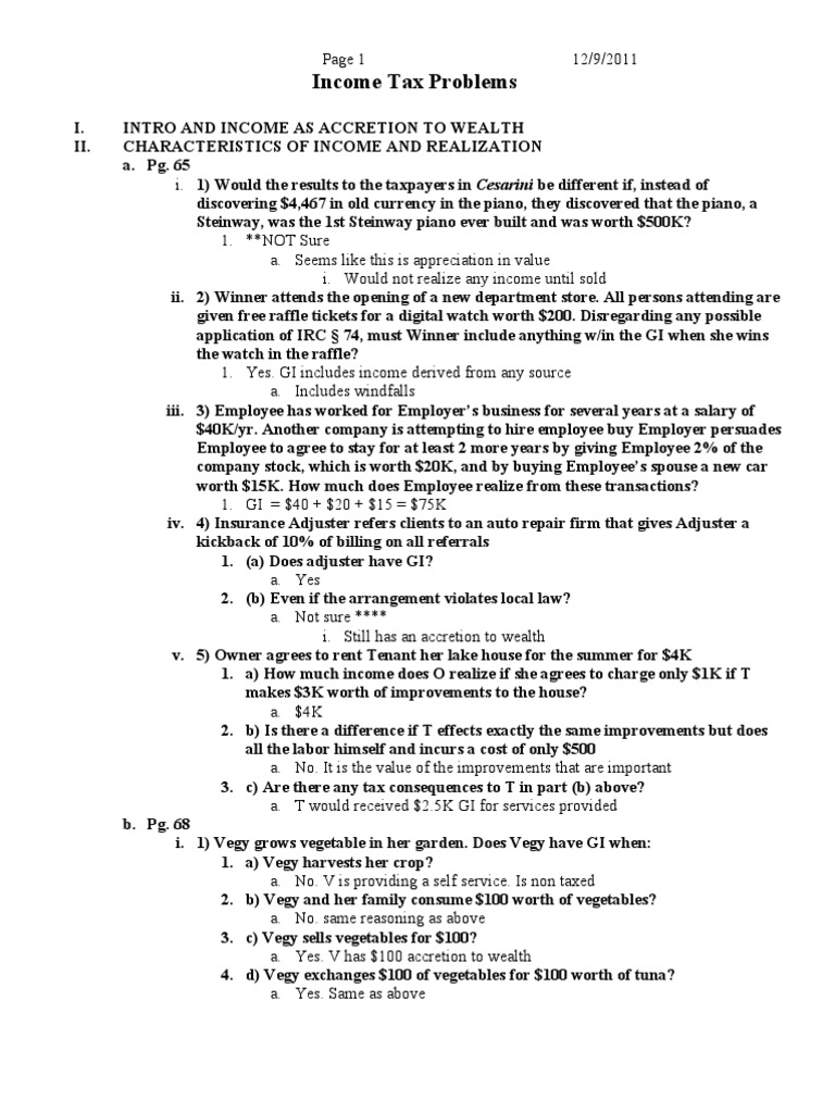 Income Tax Problems and Realization Issues | PDF | Tax Deduction | Loans