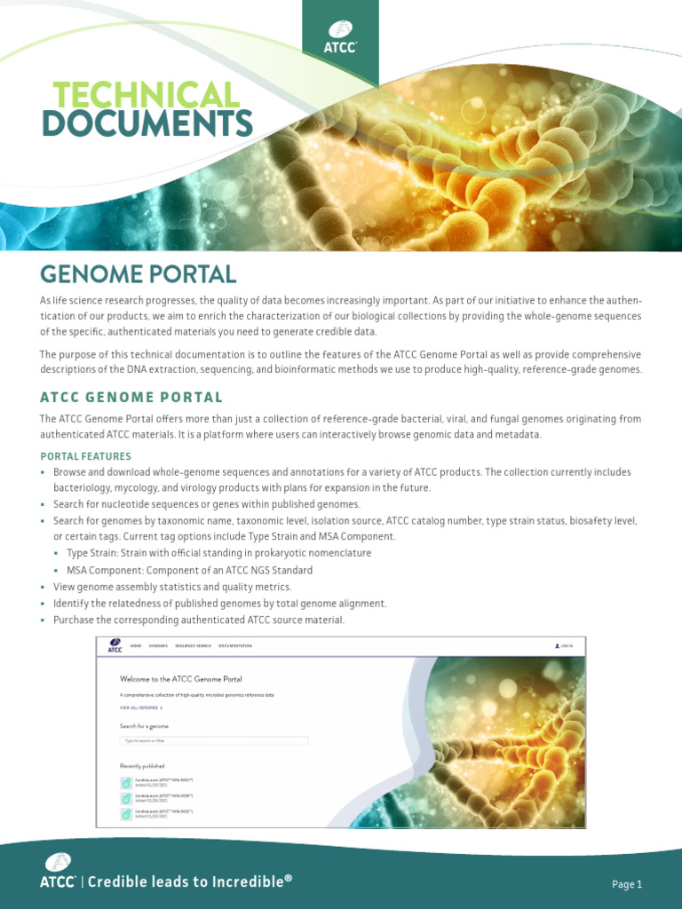 Genome Portal Technical Document | PDF | Dna Sequencing | Virus