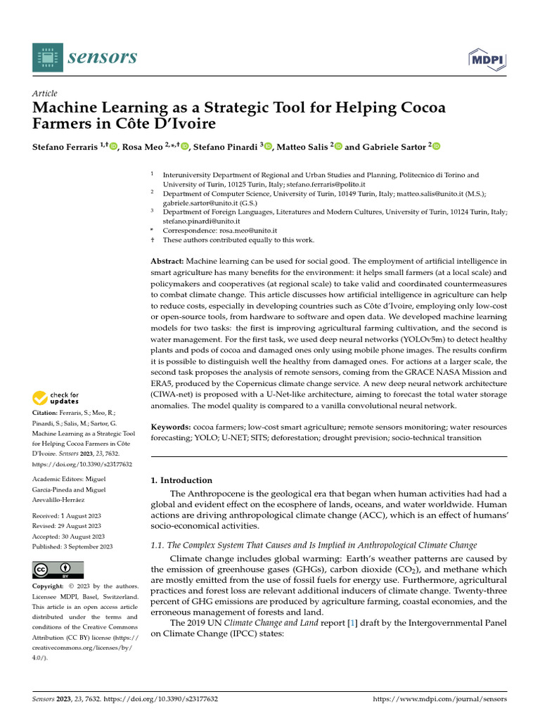 Machine Learning As A Estrategic Tool To Help Cocoa Farmar | PDF ...