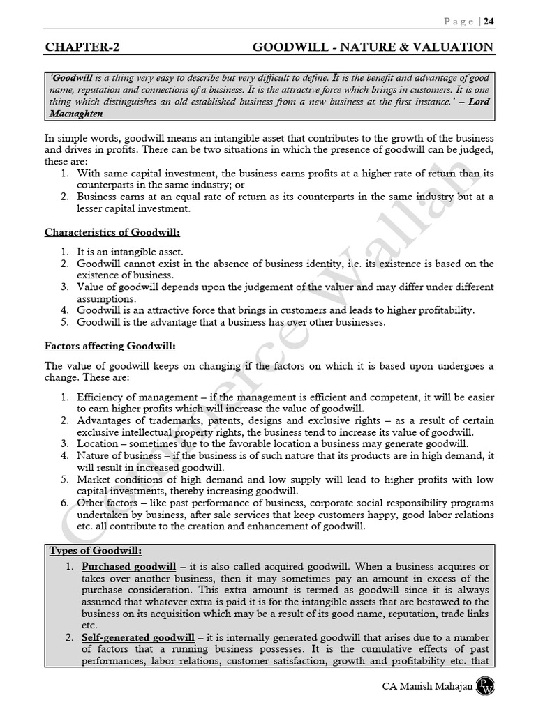 Goodwill Valuation Methods Explained | PDF | Goodwill (Accounting ...