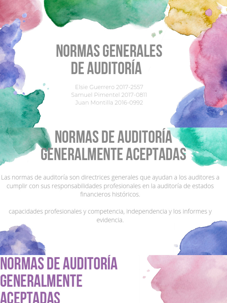 Normas Generales de Auditoría | PDF | Auditoría | Contralor
