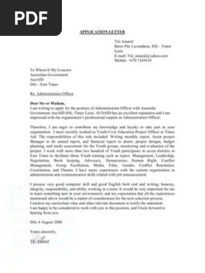 Application Letter