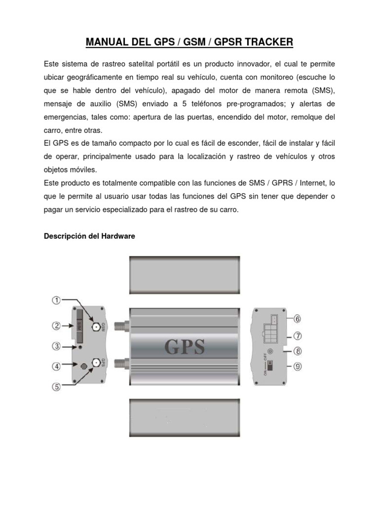 Manual GPS Tracker Vehicular | PDF | Gsm | Telecomunicaciones