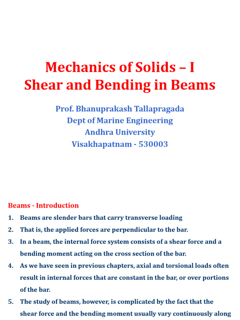 Shear and Bending in Beams Explained | PDF | Bending | Beam (Structure)
