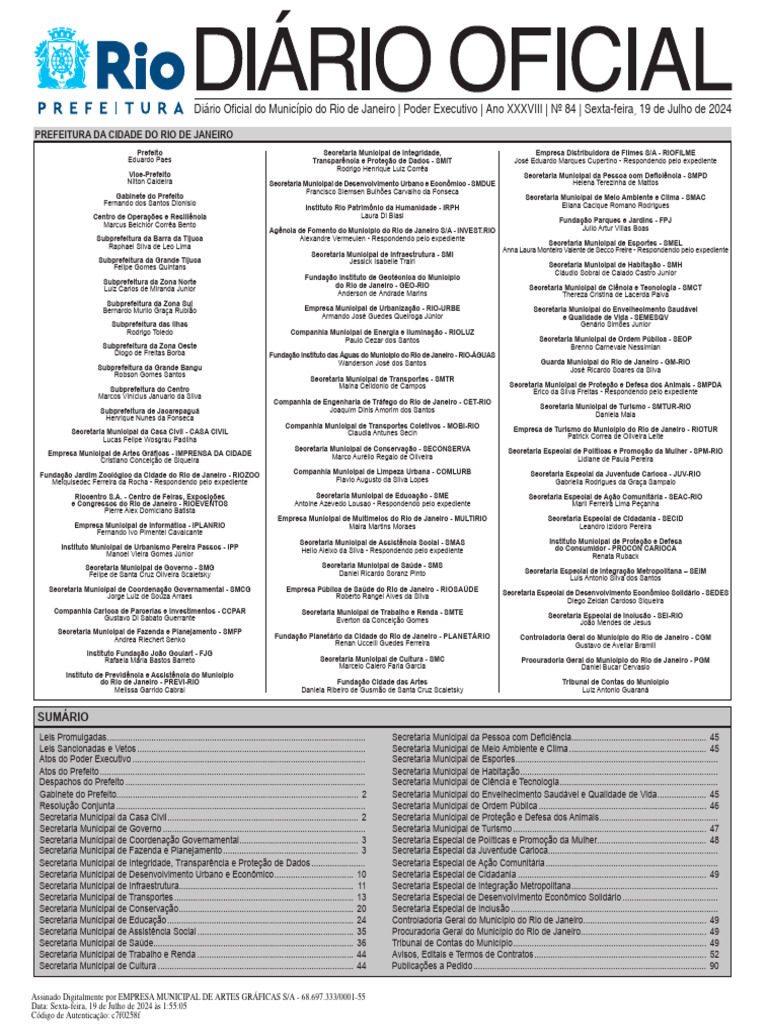 Rio de Janeiro 2024-07-19 Completo | PDF | Rio de Janeiro