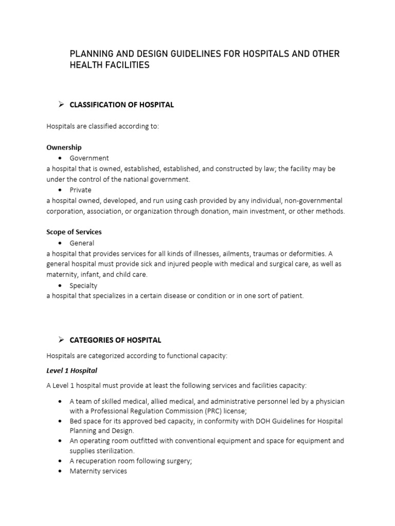 Planning and Design Guidelines For Hospitals | PDF | Hospital ...