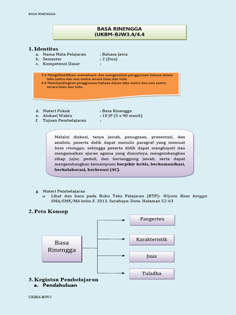 Pengantar Basa Rinengga dalam Sastra | PDF