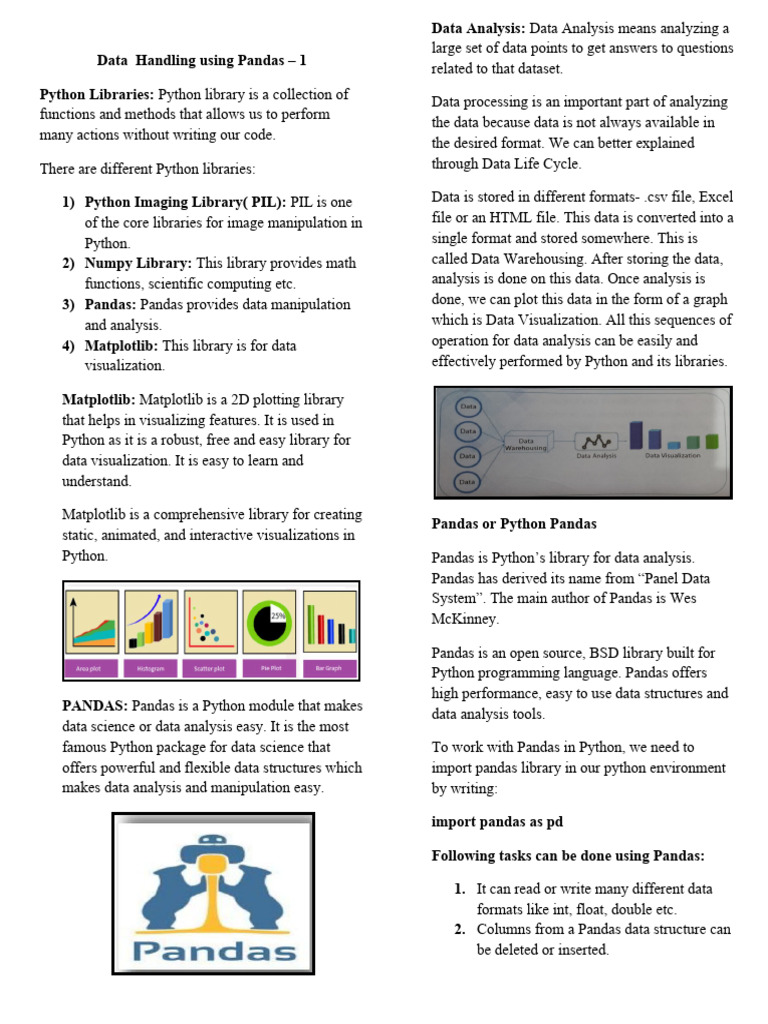 Data Handling Using Pandas - 1-2-1 | PDF | Library (Computing) | Python ...