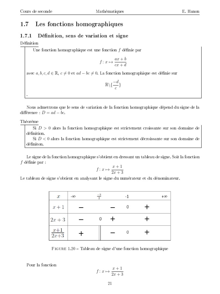 Introduction aux fonctions homographiques | PDF | Mathématiques | Géométrie