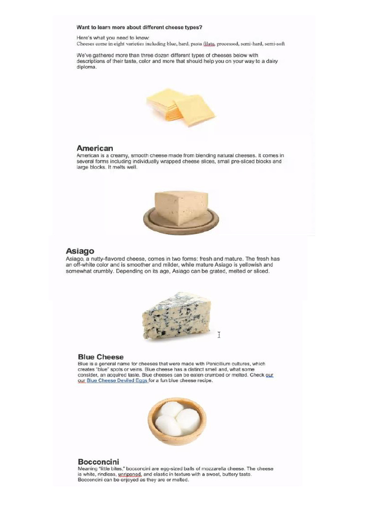 Types of Cheese, Fats and Oil | PDF