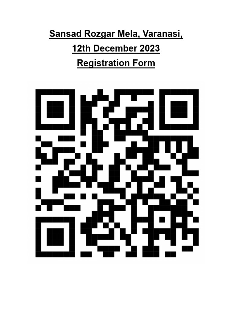 Reg. QR Code-Sansad Rojgar Mela | PDF