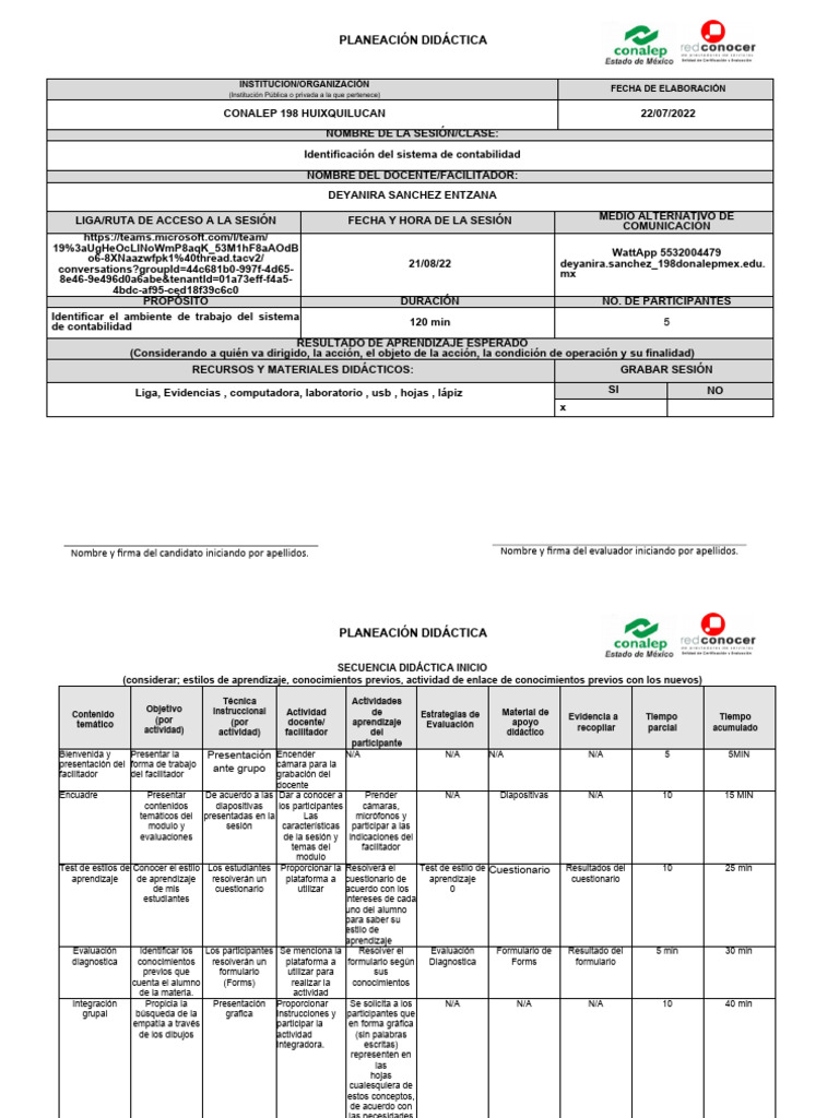 2 formato planeacion didactica ccal pdf evaluaci n aprendizaje