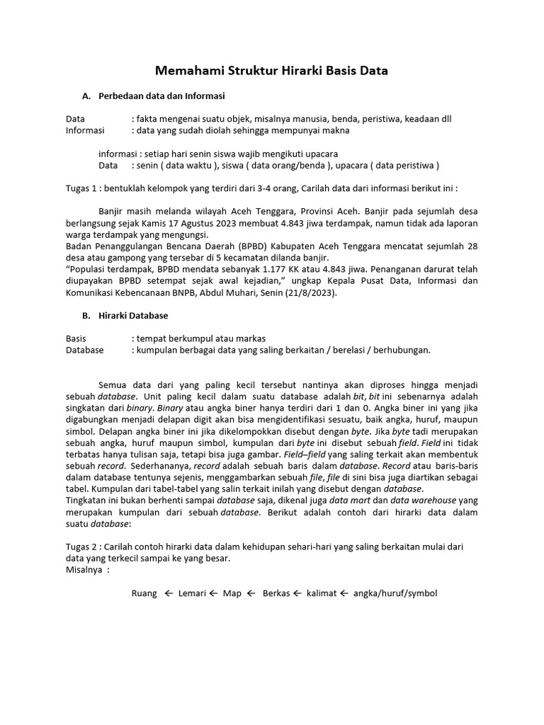Memahami Struktur Hirarki Basis Data | PDF | Metode & Bahan Ajar | Komputer