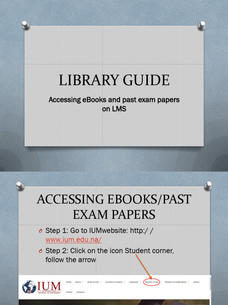 Accessing IUM eBooks & Exam Papers | PDF | Career & Growth