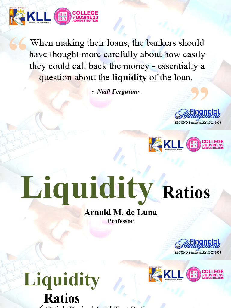 Understanding Liquidity Ratios Explained | PDF | Market Liquidity ...