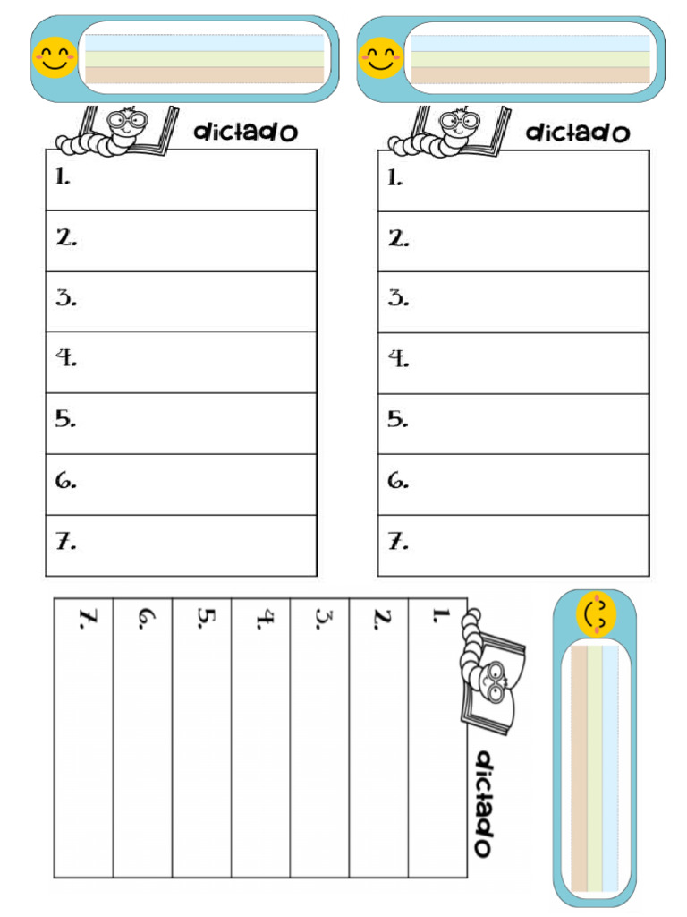 Plantilla Dictado de Palabras | PDF