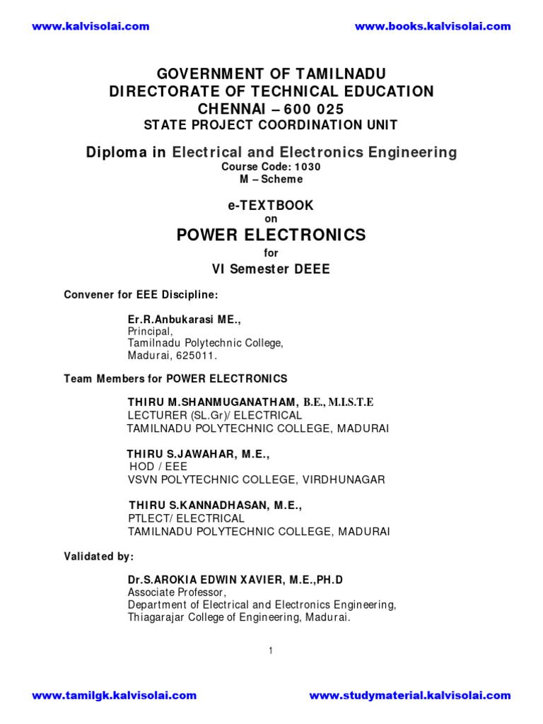 Power Electronics e-Textbook for DEEE | PDF | Power Electronics | Power ...
