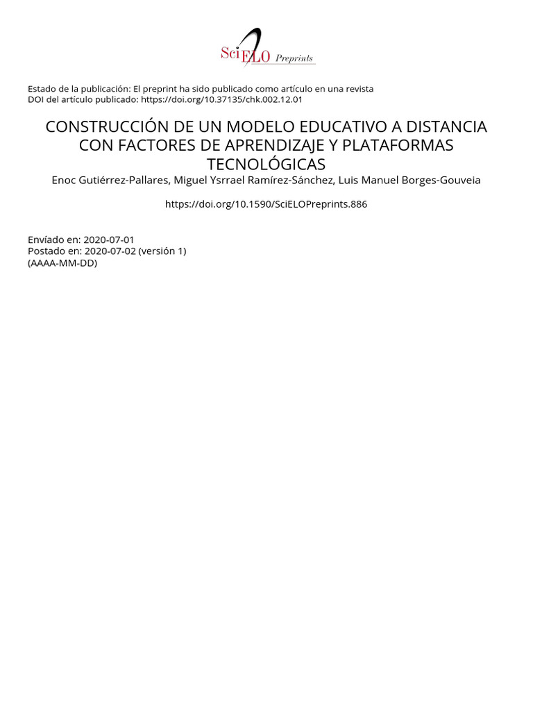 Construction of A Distance Educational Model With Learning Factors and ...