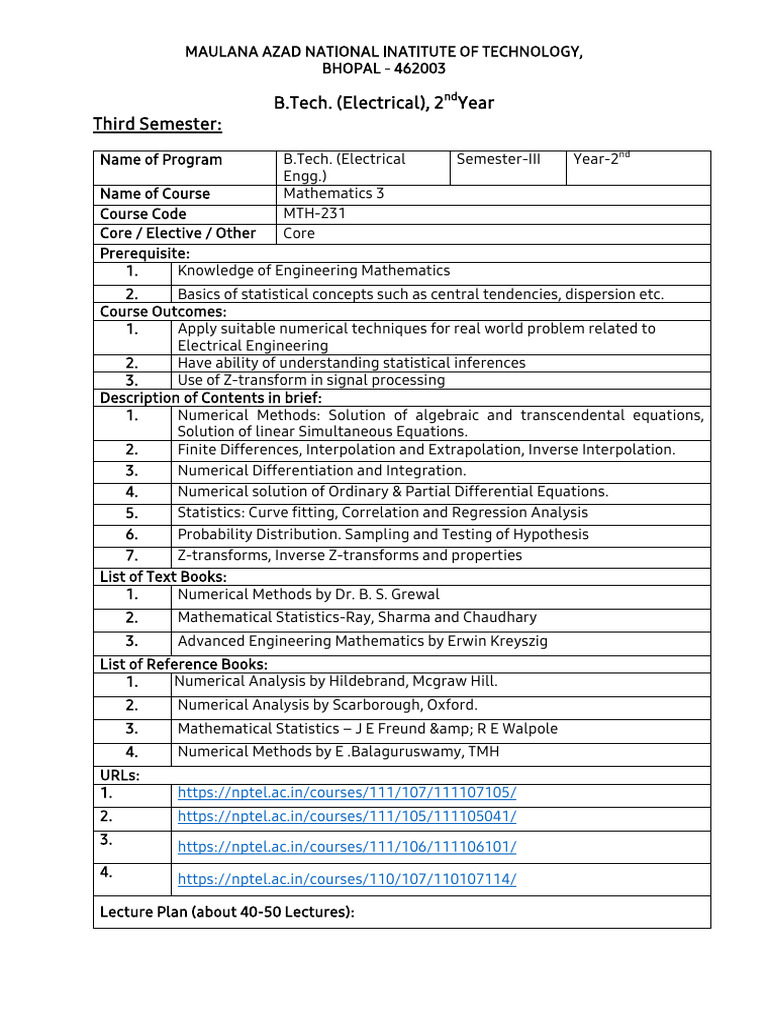B tech syllabus pdf magnetic field electric power transmission