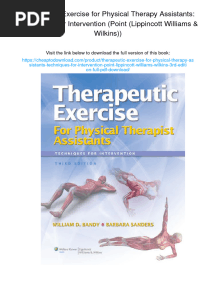 Therapeutic Exercise For Physical Therapy Assistants: Techniques For Intervention (Point (Lippincott Williams & Wilkins) )