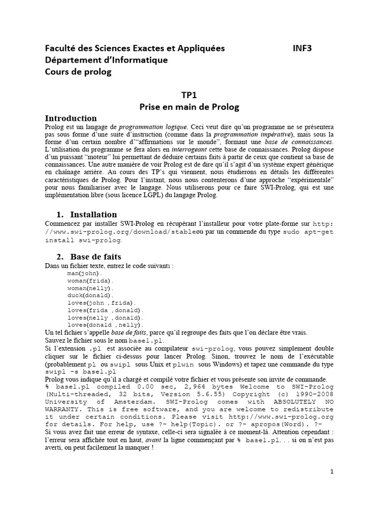 TP1 Inf3 | PDF | Programmation informatique | Langage de programmation
