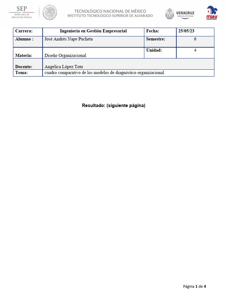Comparativa de Modelos de Diagnóstico Organizacional | PDF | Gestión ...