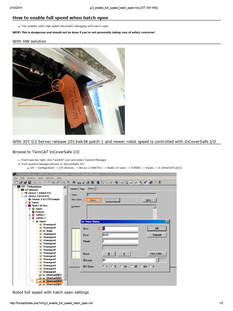 Enable Robot Speed with Hatch Open | PDF | Input/Output | Software