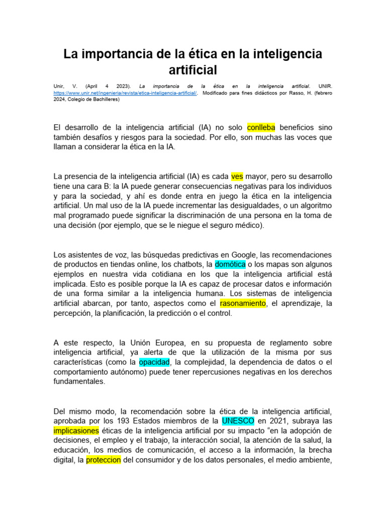 Ética en IA: Desafíos y Regulaciones | PDF | Inteligencia artificial ...