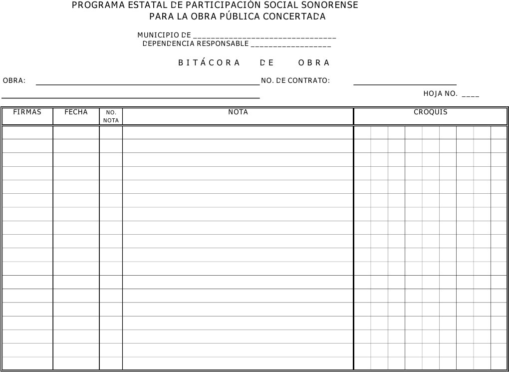 BITÁCORA DE OBRA ejemplo
