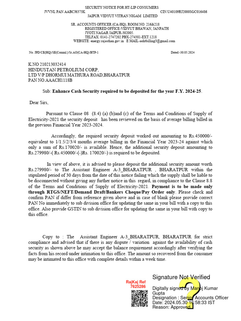 Security Notice For HT BTP, DLP, KRL, Deeg - 1717068471881 | PDF ...