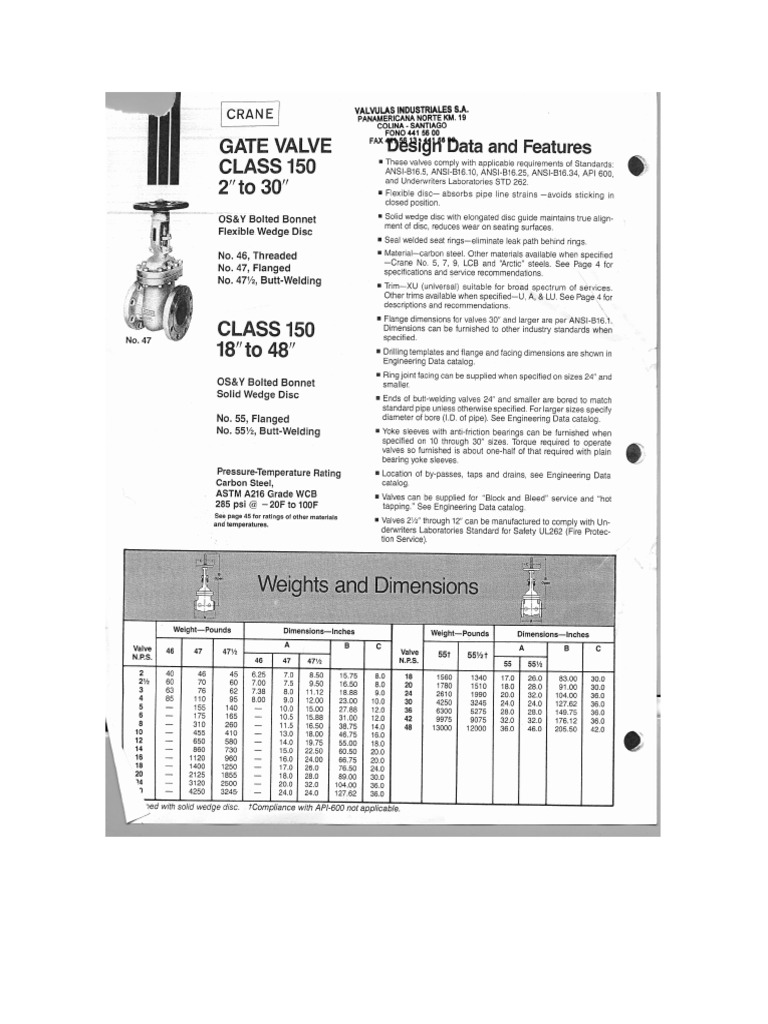 Valv. Comp. Crane Fig. F-47 XUF A-216 150 Lbs C-F | PDF