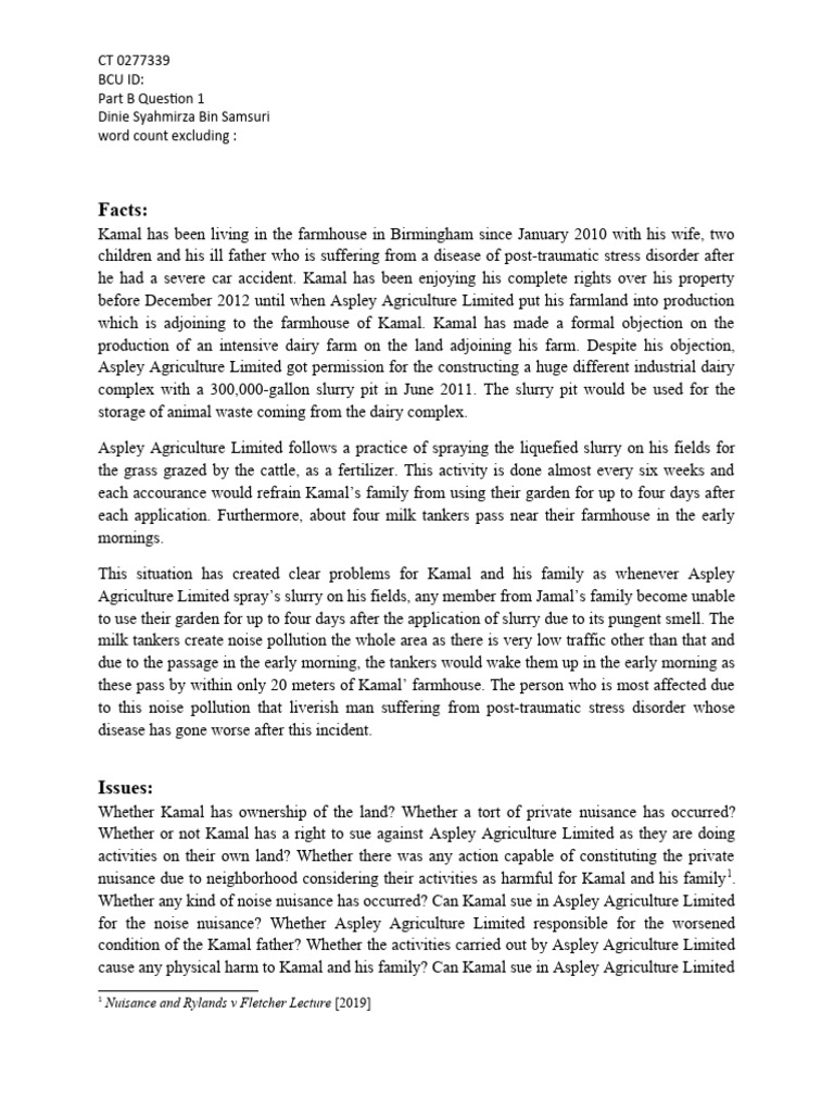 Tort Law Pdf Nuisance Tort