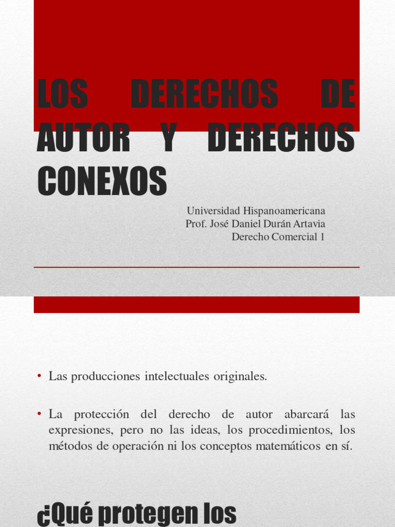 Los Derechos de Autor y Derechos Conexos Comercial 1 | PDF | Autor