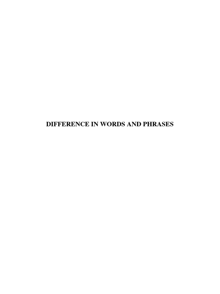 Common English Word Differences Explained | PDF | Adjective | Noun