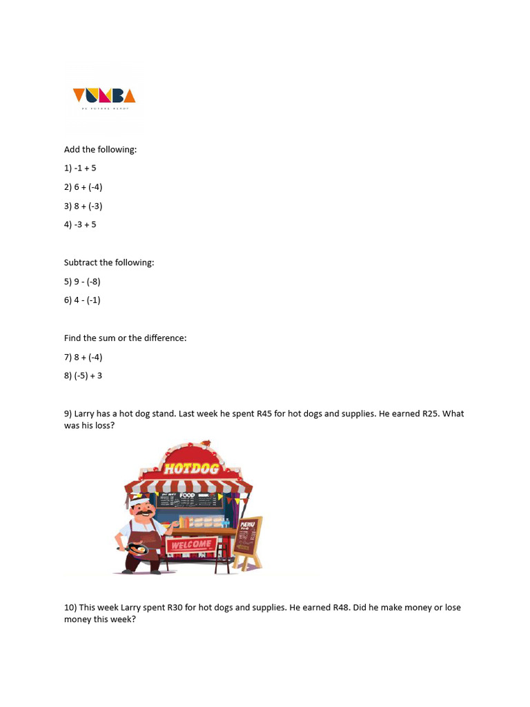 Integer Operations and Word Problems | PDF | Sports & Recreation ...