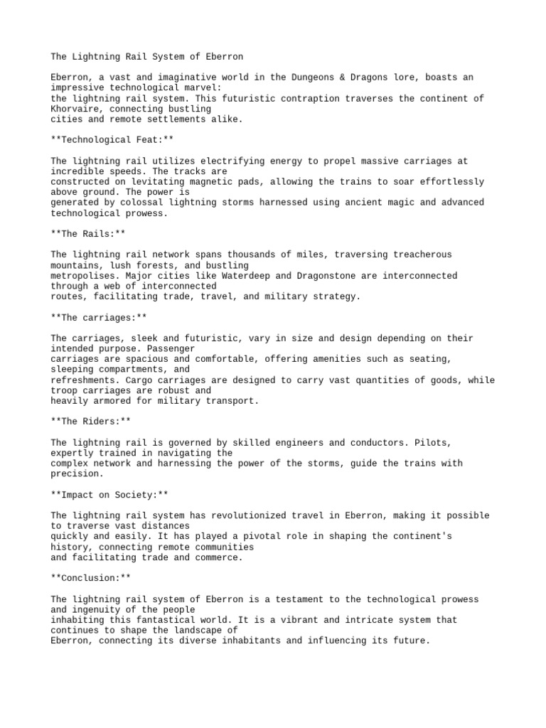 The lightning rail system of eberron pdf