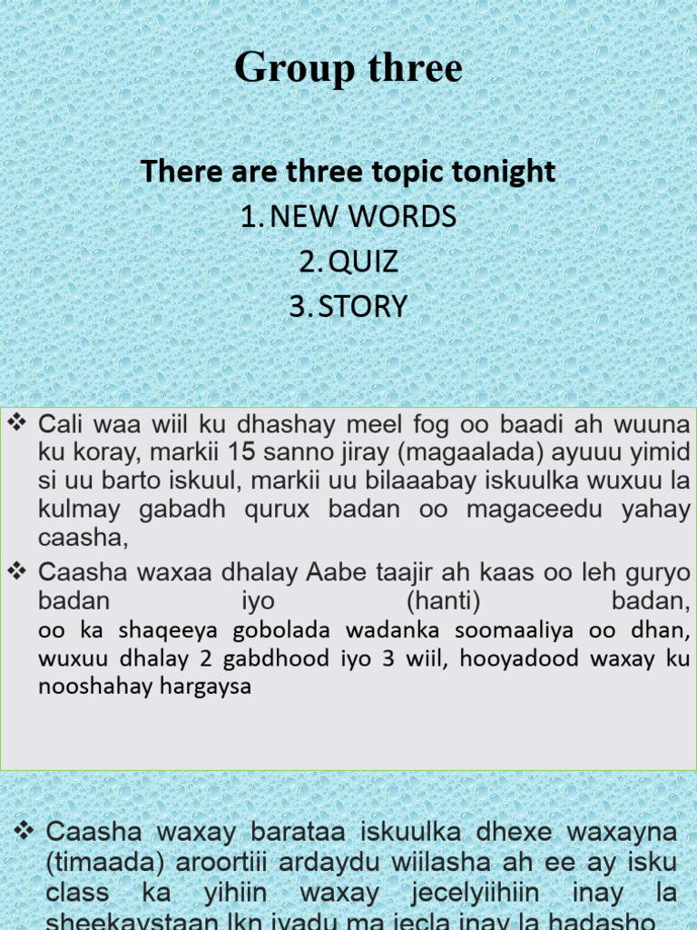 Group Three | PDF