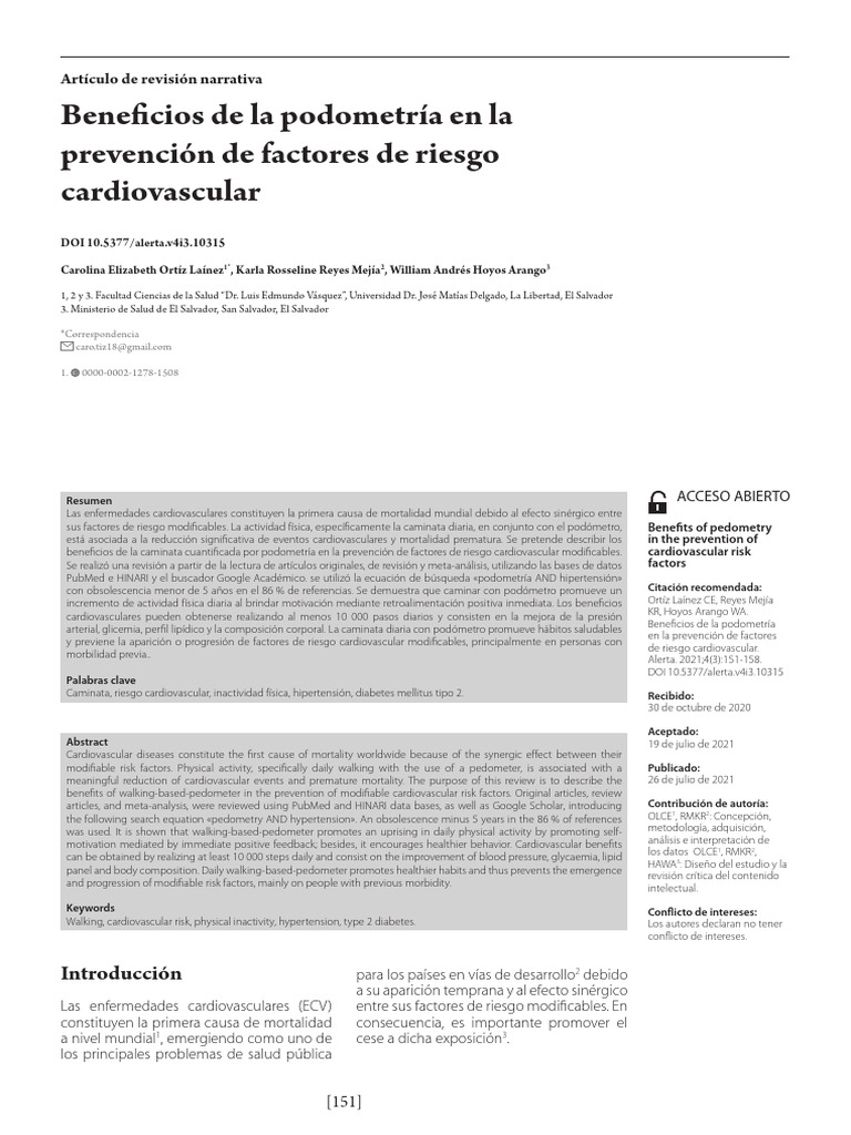 Beneficios de la podometría en salud cardiovascular | PDF | Obesidad ...