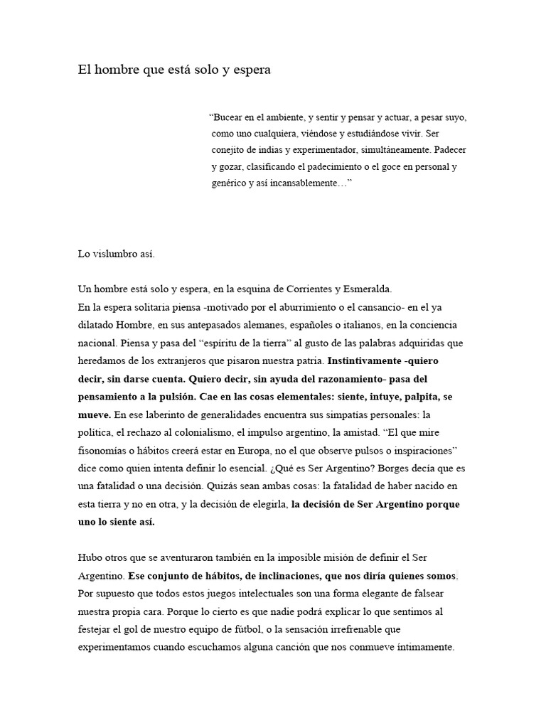 El Hombre Que Esta Solo Y Espera Pdf