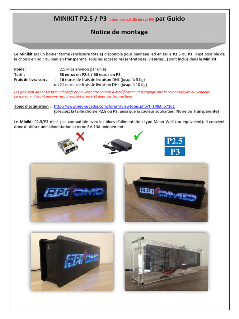 Minikit P2.5/P3 : Guide de Montage Complet | PDF